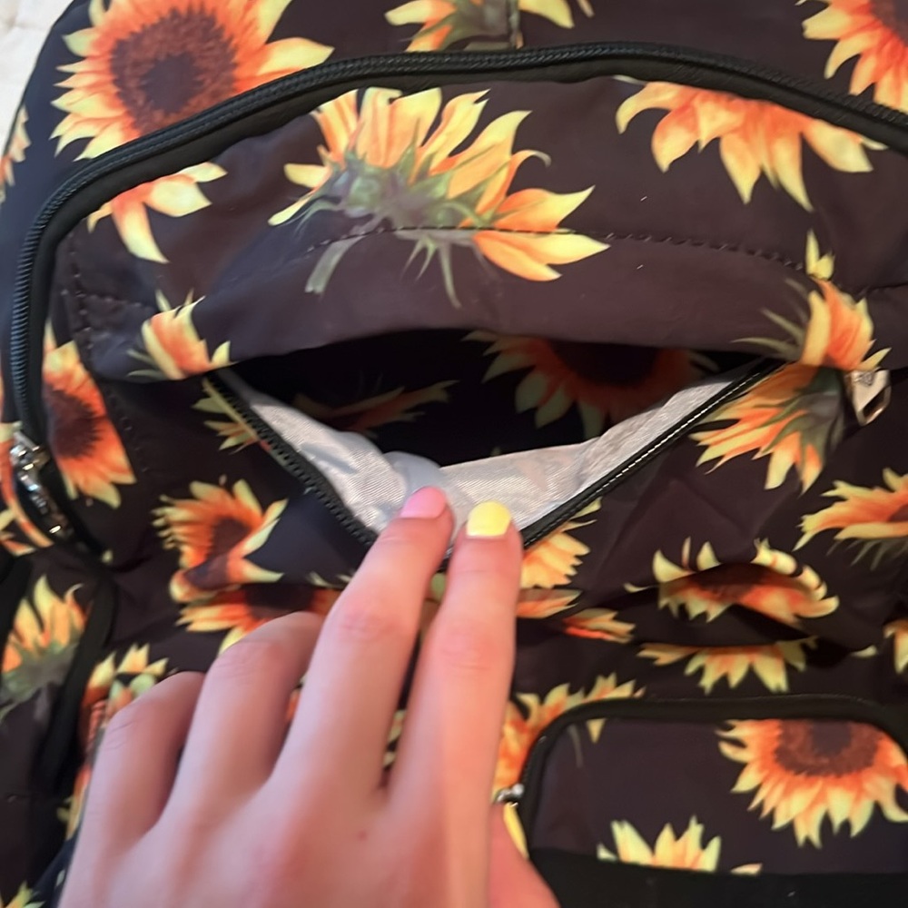 Black Backpack With Sunflowers - image 4